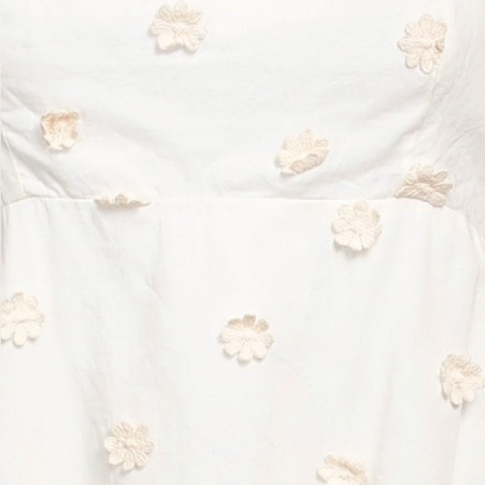 RIXO Camile Floral-Appliquéd Lace Embroidered Cotton-Gauze Dress Cream NWT US 10 - Picture 6 of 16